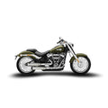 Zard, ''Overlapped'' 2-2 slip-on mufflers. Plain — 18-24 Softail FXB; FXBRS Breakout; FLFB; FLFBS Fat Boy (NU)