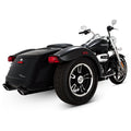 Vance & Hines, 4" Twin Slash Round slip-on mufflers. Black — 17-25 (NU) FLRT Freewheeler Trike; 23-26 FLTRT Road Glide 3 Trike. Requires disabling 2nd; down stream O2 sensor(s) of 20-up EU models