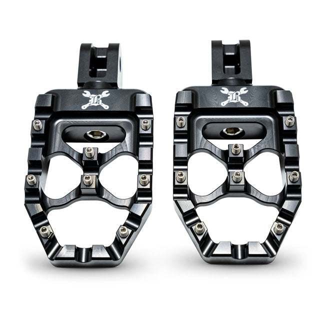 Burly, MX Evolution passenger foot pegs. Black