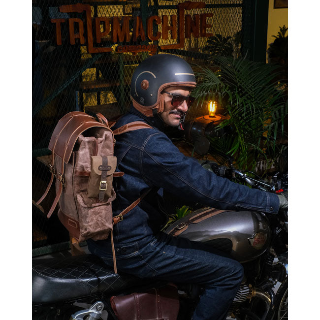 Trip Machine, Moto Exclusive Utility Pouch. Tobacco Brown
