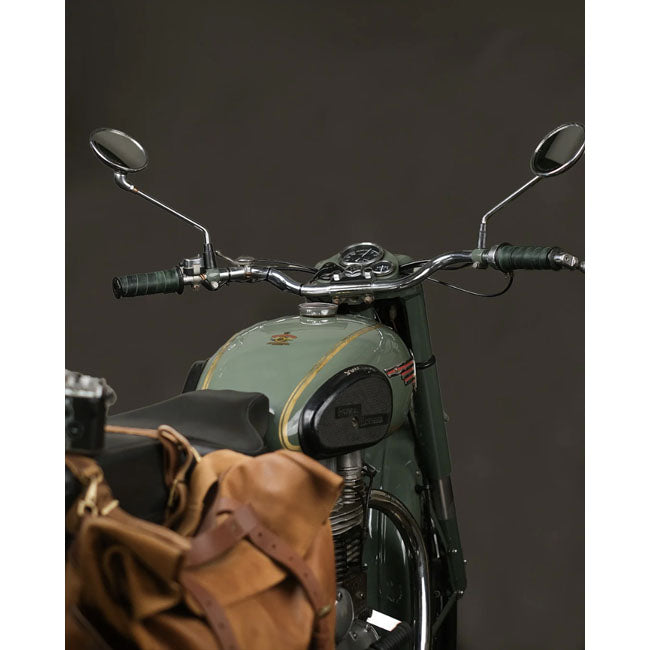 Trip Machine, leather handlebar grip wraps. Forest Green