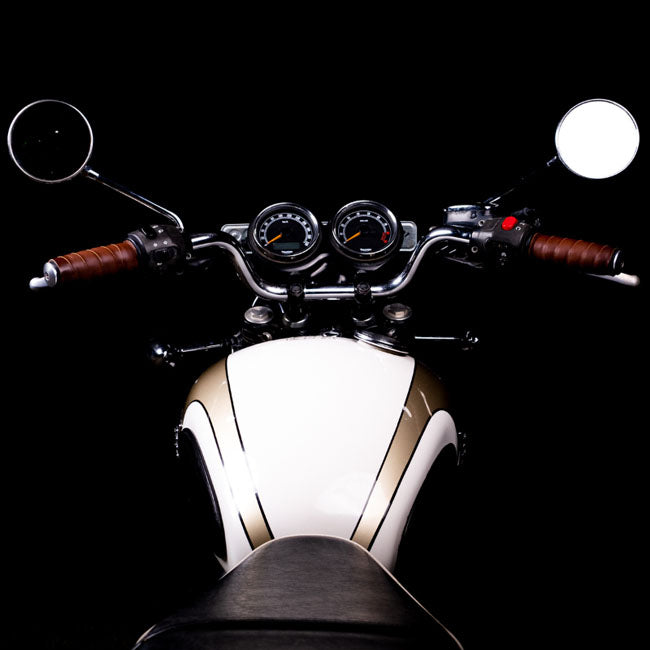 Trip Machine, leather handlebar grip wraps. Dark Tan Cognac