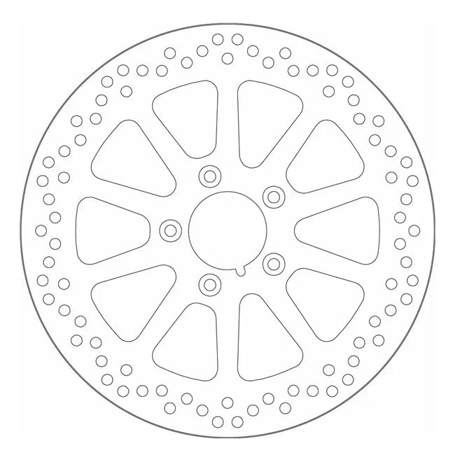 SBS, ''10-Spoke Rigid'' brake rotor 300mm. Front