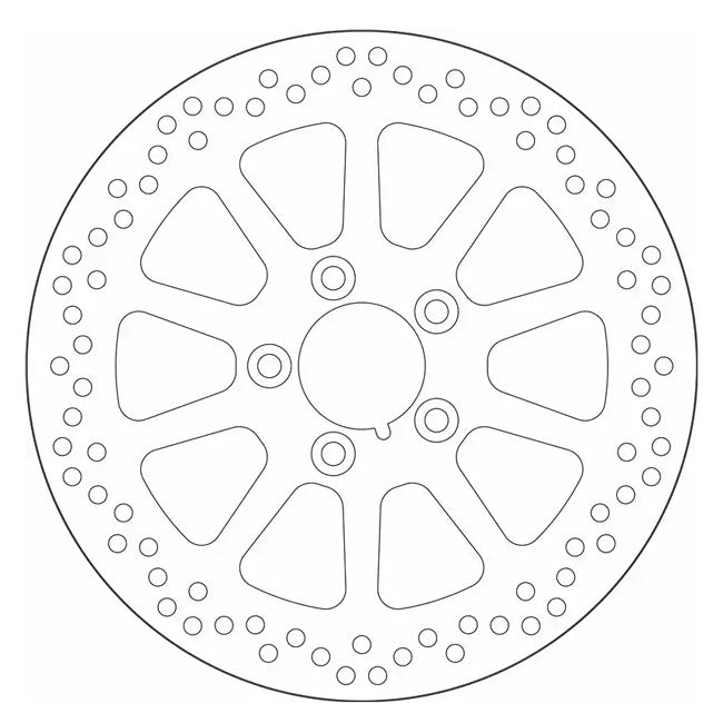 SBS, ''10-Spoke Rigid'' brake rotor 300mm. Rear. 6mm thick