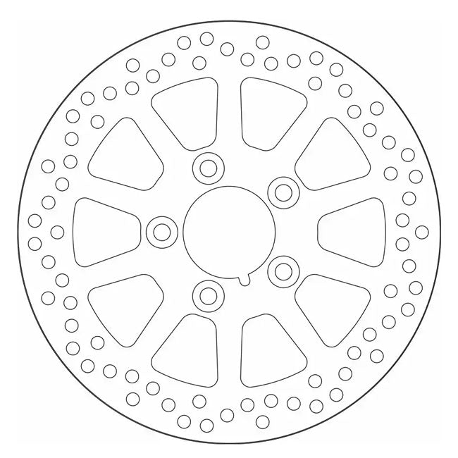 SBS, ''10-Spoke Rigid'' brake rotor 260mm. Rear