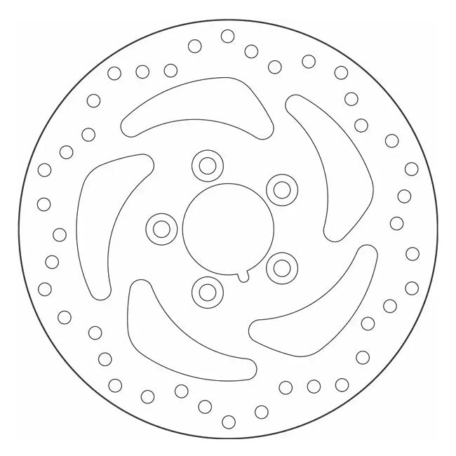 SBS, ''5-Spoke Swept Rigid'' brake rotor 260mm. Rear