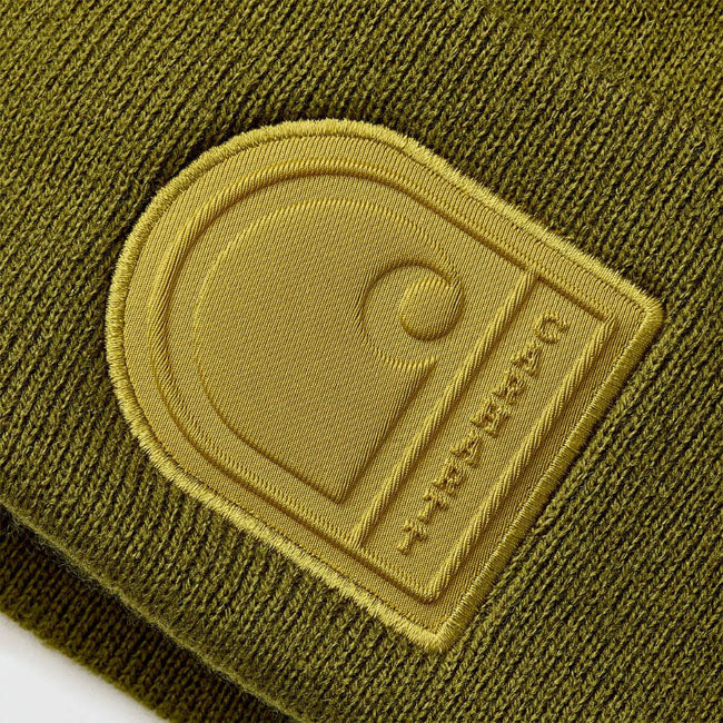 Carhartt Patch beanie dark bronzed green