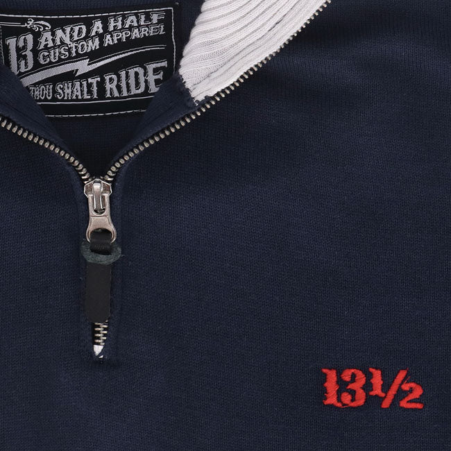13 1/2 Outlaw half-zip sweater navy/offwhite