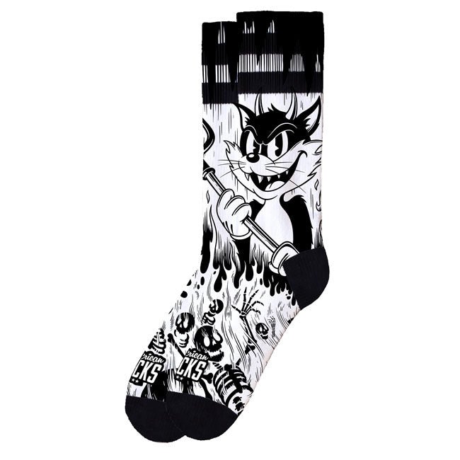 American Socks Evil Cat Signature socks white