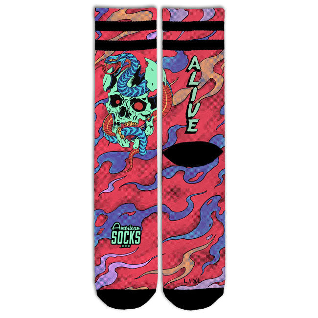 American Socks Dead and Alive Signature socks pink