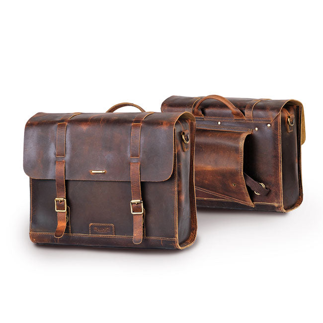 Trip Machine, Legacy Saddlebag set. Cognac