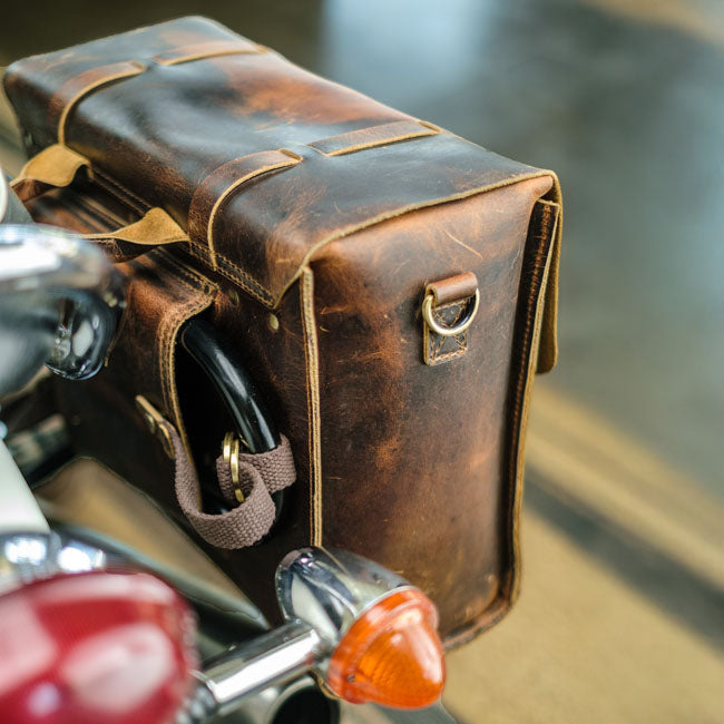 Trip Machine, Legacy Saddlebag set. Cognac