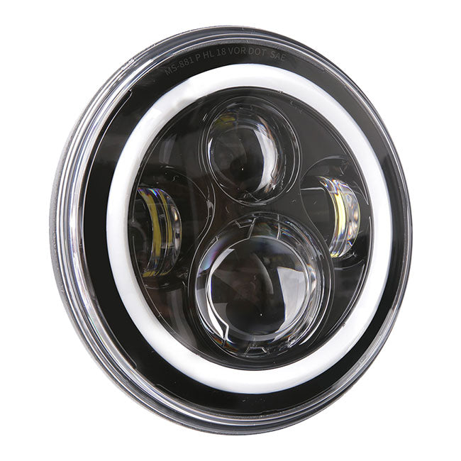 Bright, 7" LED headlamp. Chrome