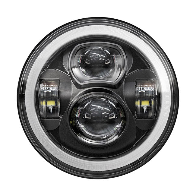 Bright, 7" Doubler LED headlamp unit. Black