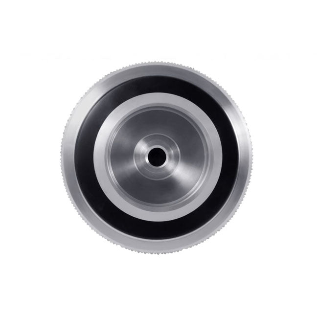 Motone, vented gas cap. Clear aluminum