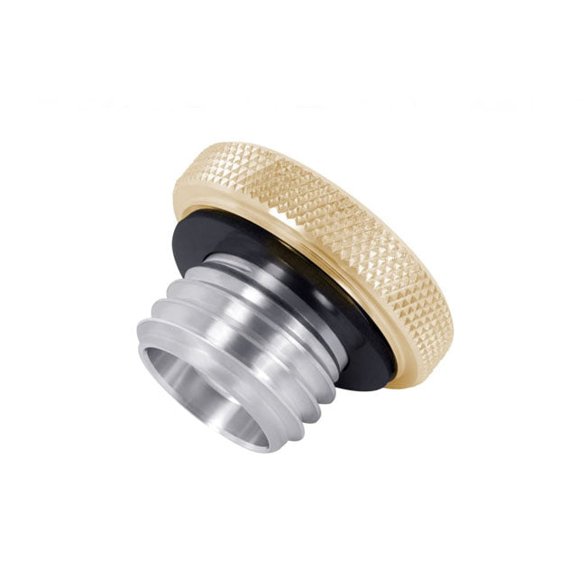 Motone, vented gas cap. Brass/aluminum