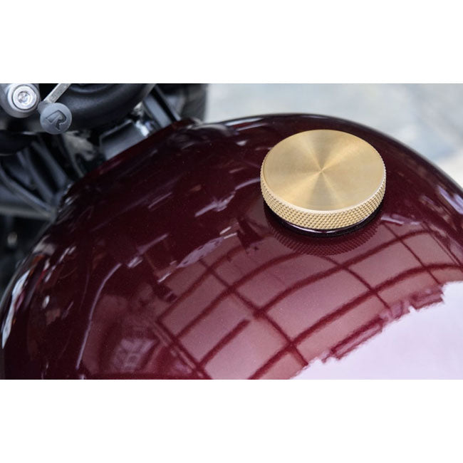 Motone, vented gas cap. Brass/aluminum