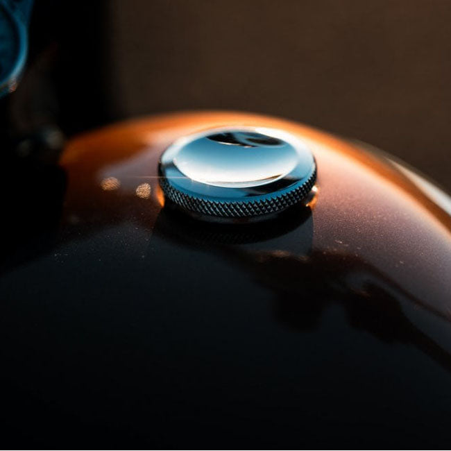 Motone, Jetson dished low profile gas cap. Clear