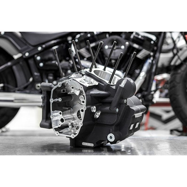 S&S, M8 Softail MK-Series crankcase assembly. Large bore
