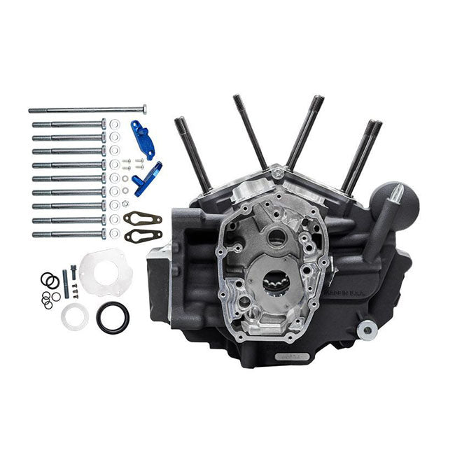 S&S, M8 Softail MK-Series crankcase assembly. Large bore