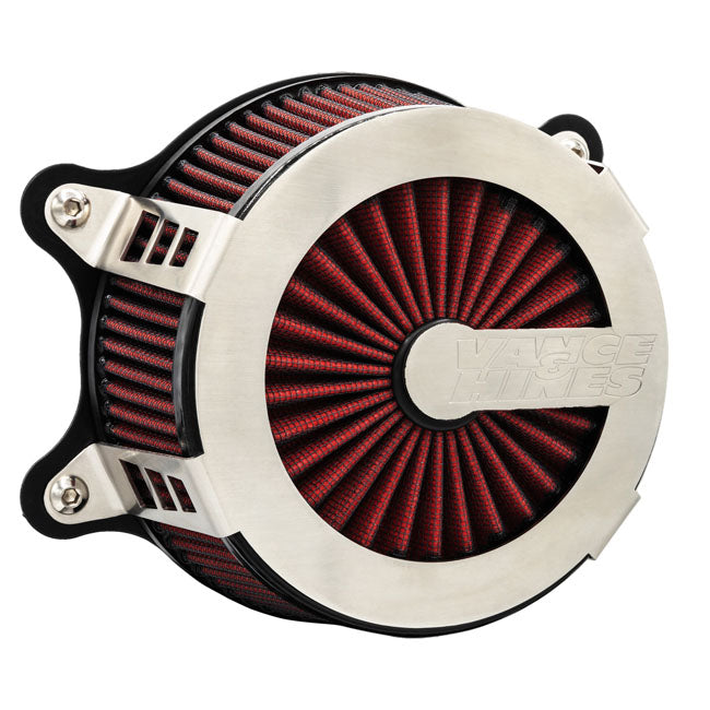 Vance & Hines, Cage Fighter air cleaner assembly. Brushed