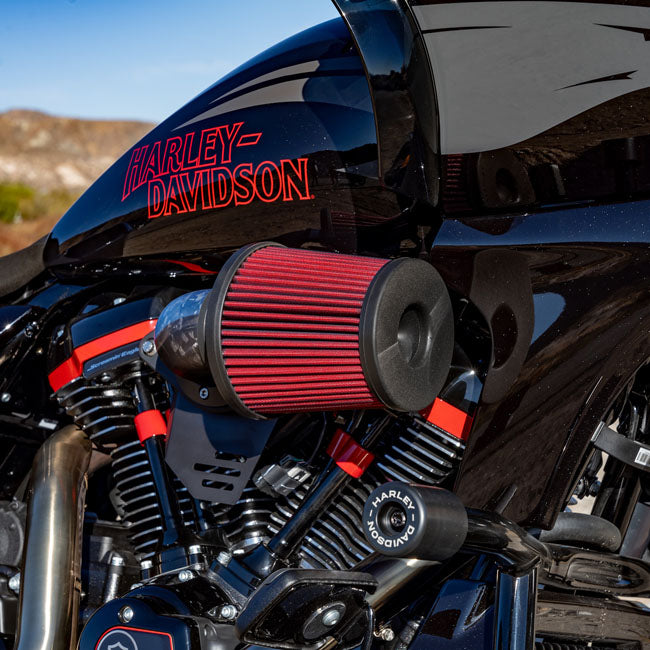 Vance & Hines, VO2 Falcon XL air intake. Gloss Forged Carbon — 18-24 Softail; 17-25 FLT/Touring (excl. 24-25 FLHX; 2025 FLHXU; 24-25 FLTRX; 23-25 FLHXSE; 23-25 FLTRXSE; 24-25 FLTRXSTSE); 17-25 Trikes (excl. 17-25 FLTR Freewheeler; Road Glide 3) (NU)