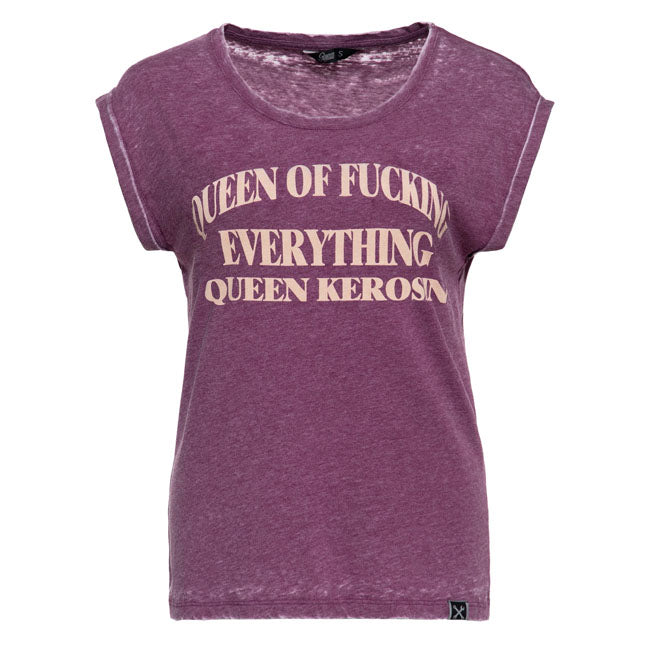 Queen Kerosin Queen of everything t-shirt plum