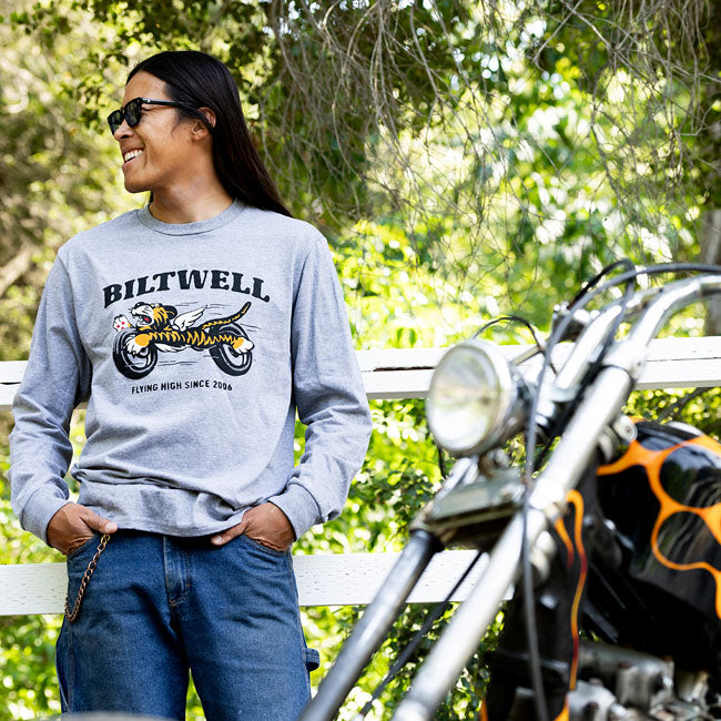 Biltwell Tiger long sleeve graphite