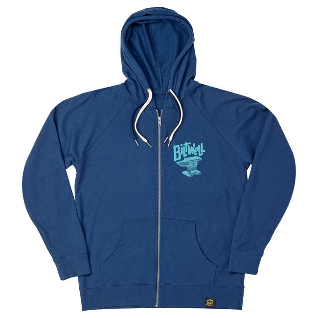 Biltwell Anvil zip hoodie blue