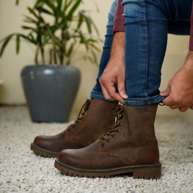 Trip Machine Derby boots Rusty wrangler