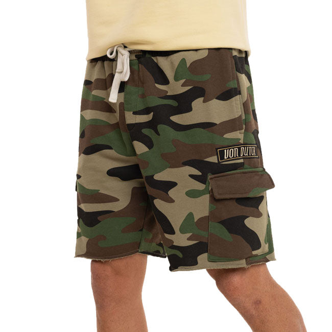Von Dutch French terry cargo shorts acid wash, camouglage