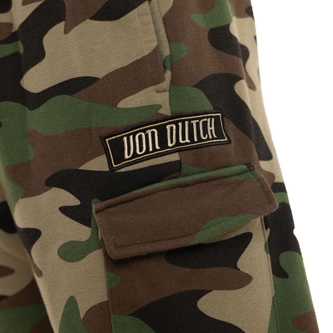 Von Dutch French terry cargo shorts acid wash, camouglage