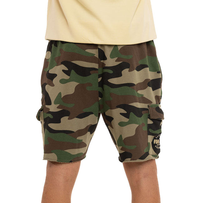 Von Dutch French terry cargo shorts acid wash, camouglage