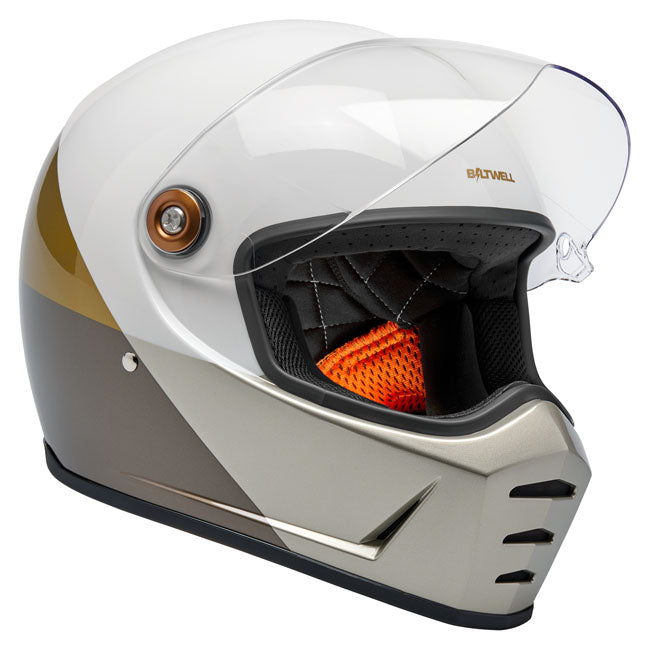 Biltwell Lane Splitter helmet intersection gold/silver/bronz