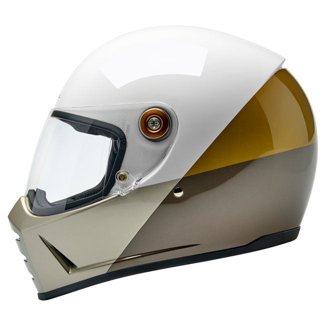 Biltwell Lane Splitter helmet intersection gold/silver/bronz