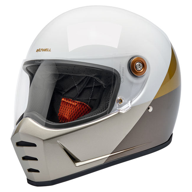 Biltwell Lane Splitter helmet intersection gold/silver/bronz