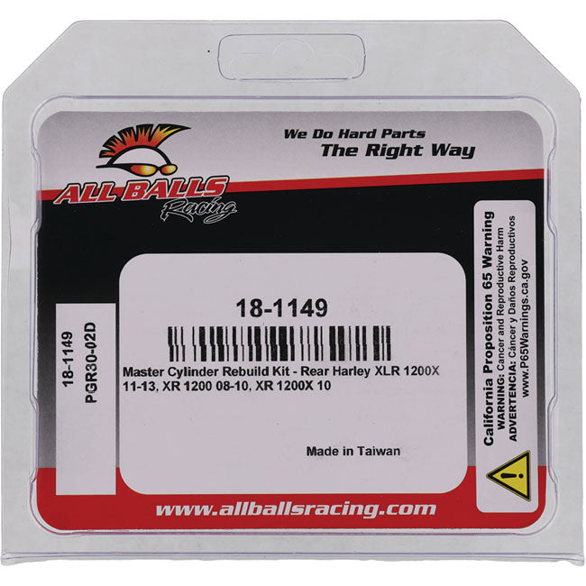 All Balls, master cylinder rebuild kit. Rear — Rear: 08-13 XR1200 models (NU)