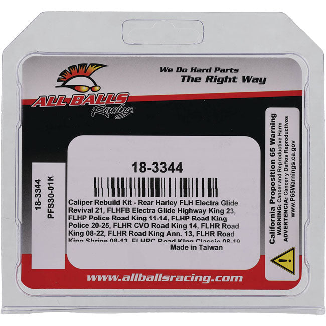 All Balls, Caliper Rebuild Kit — Rear: 06-17 (NU) V-Rod; 08-24 Touring