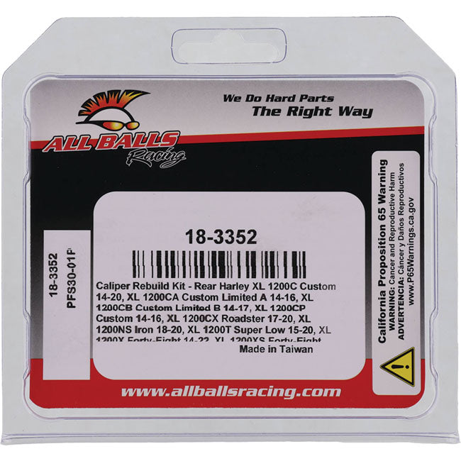 All Balls, caliper rebuild kit. Rear — Rear: 14-22 XL Sportster (NU)