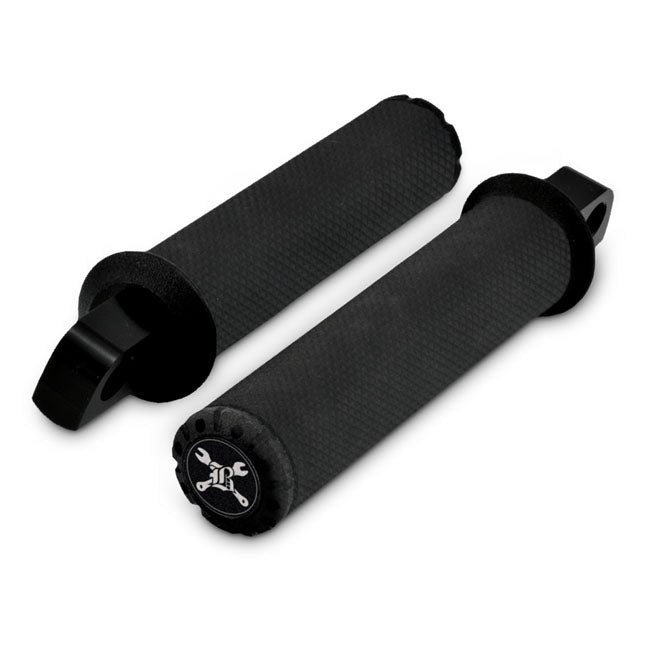 Burly, Hawk Footpeg set Billet. Black Textured