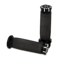 Burly, Hawk Billet grip set. Black CC stripes/dots — 74-22 H-D with single or dual throttle cables (excl. Street)