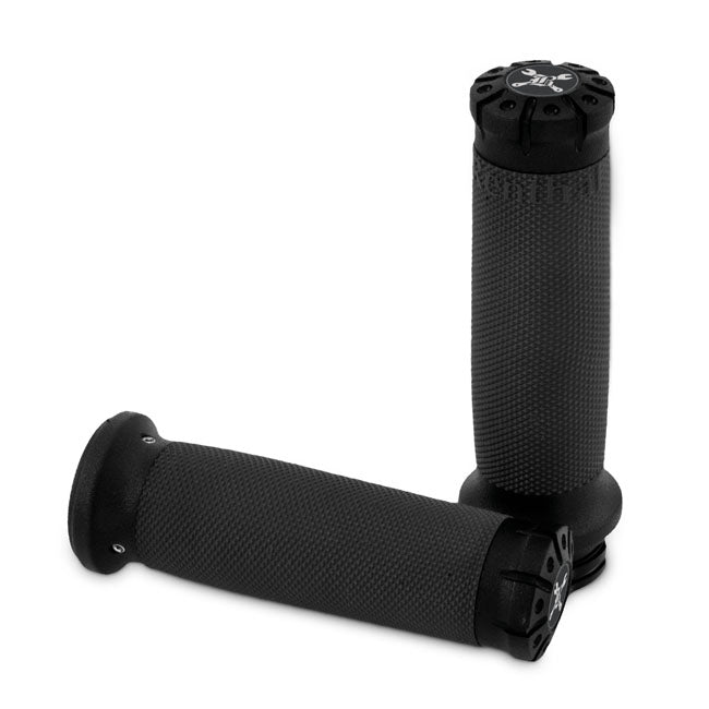 Burly, Hawk billet grip set. Black CC