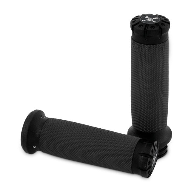 Burly, Hawk Billet grip set. Black Textured