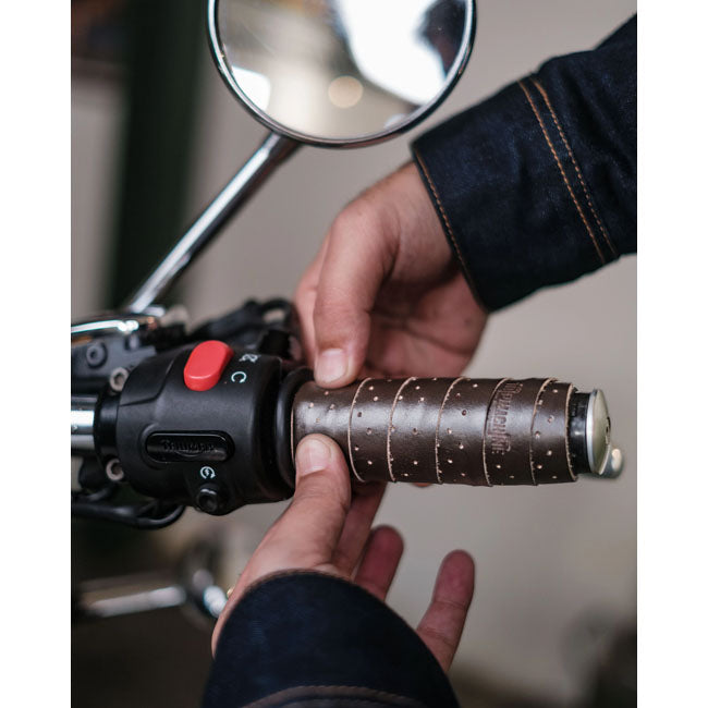Trip Machine, handlebar grip wraps. Dark Brown Caffeine perf