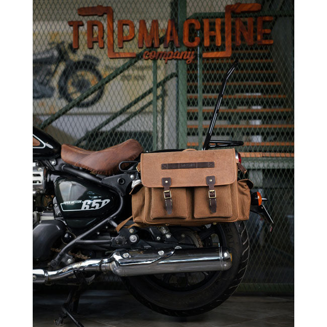 Trip Machine Expedition Saddlebag Pair brown and tobacco