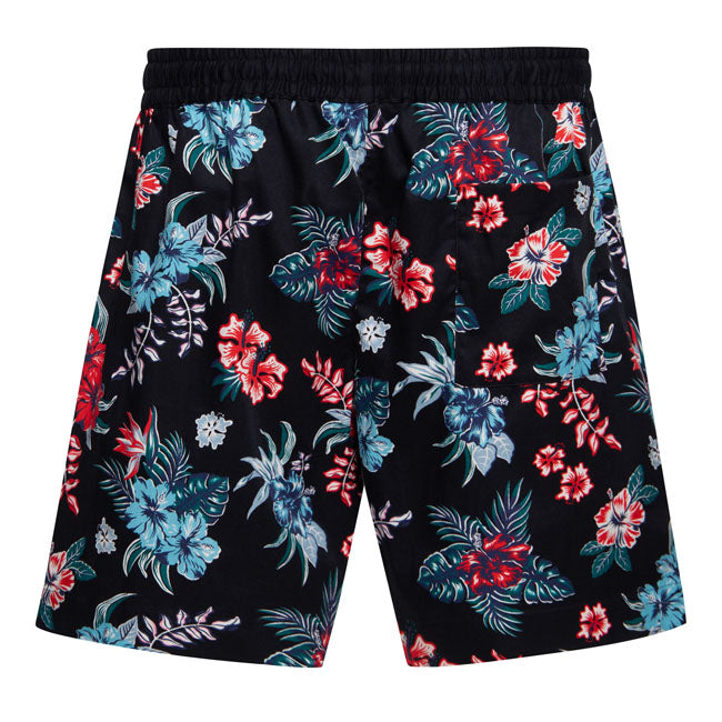 King Kerosin Hibiscus short black