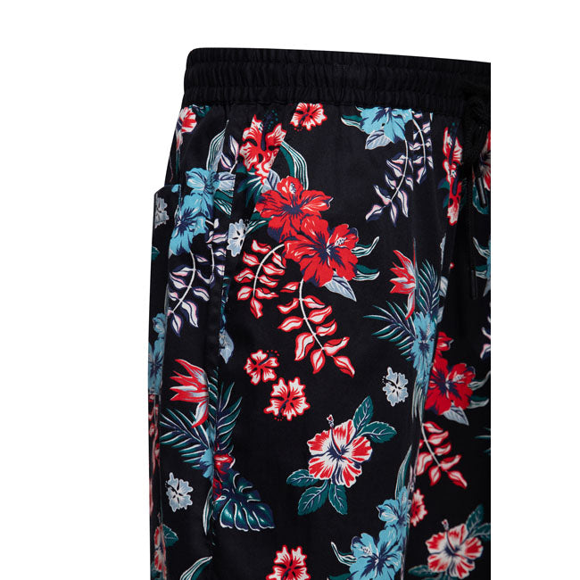 King Kerosin Hibiscus short black