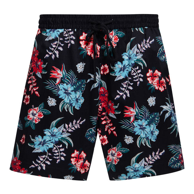 King Kerosin Hibiscus short black