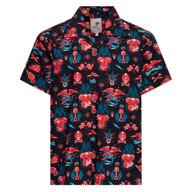 King Kerosin Kustom Kulture Hawaii shirt black