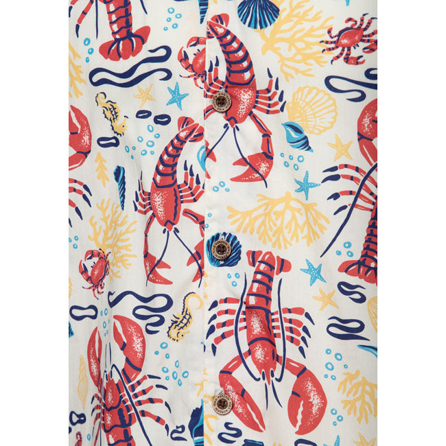 King Kerosin Deep Sea Hawaii shirt off white